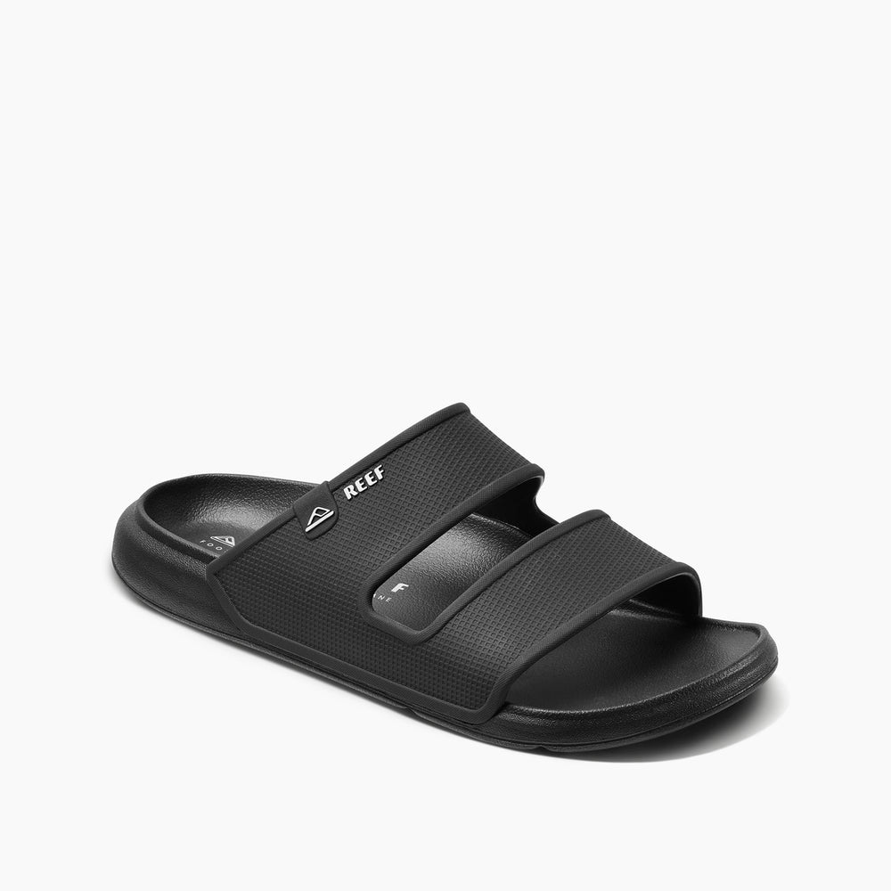 Reef Mens Oasis Double Strap Slides In Black ID 87FAYwUN Reef Mens Oasis Double Strap Slides In Black ID 87FAYwUN