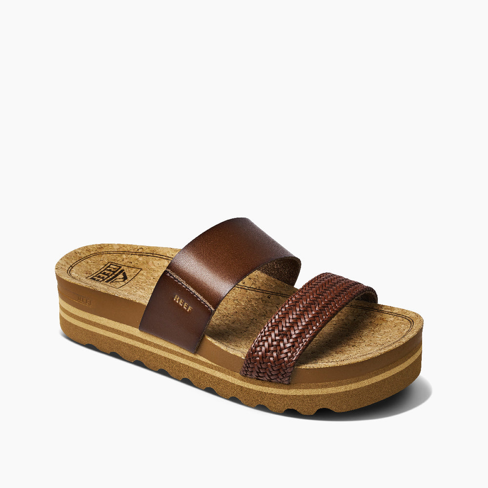 Reef Womens Cushion Vista Hi Slides in Chocolate ID ClZro3aU Reef Womens Cushion Vista Hi Slides in Chocolate ID ClZro3aU