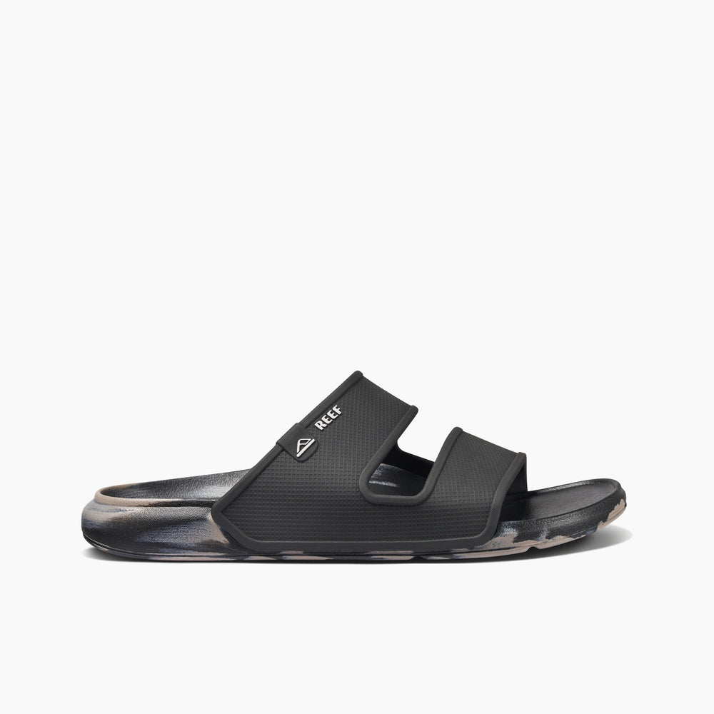 Reef Mens Oasis Double Strap Slides in Black/Taupe Marble ID HgdWgghC Reef Mens Oasis Double Strap Slides in Black/Taupe Marble ID HgdWgghC