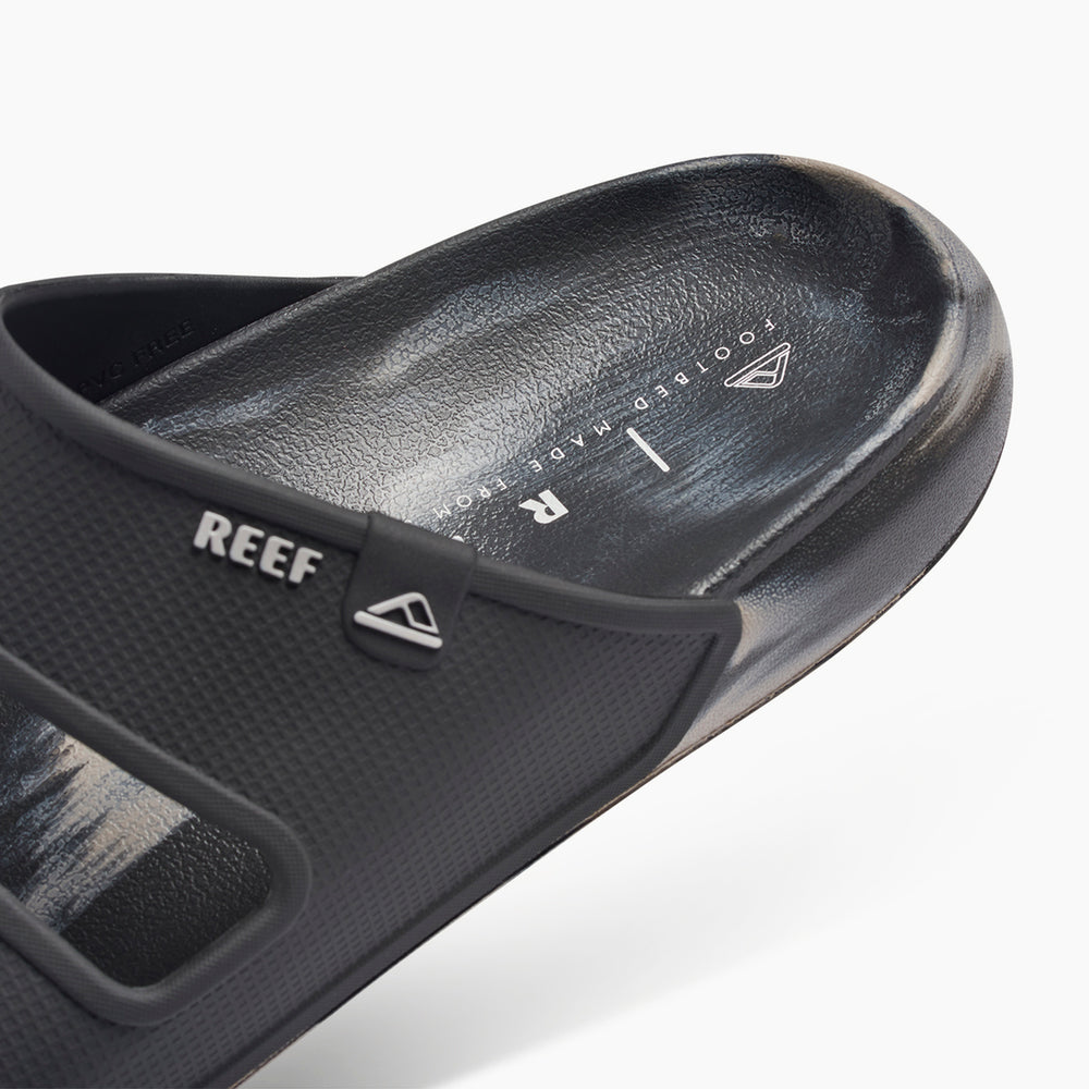 Reef Mens Oasis Double Strap Slides in Black/Taupe Marble ID HgdWgghC Reef Mens Oasis Double Strap Slides in Black/Taupe Marble ID HgdWgghC
