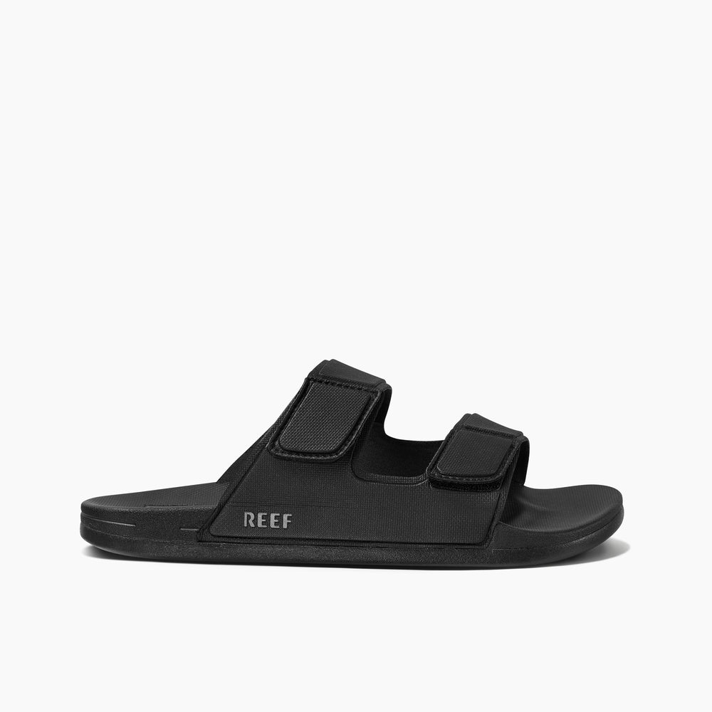 Reef Mens Cushion Tradewind Vegan Leather Slides in Black ID Mf63oLJA Reef Mens Cushion Tradewind Vegan Leather Slides in Black ID Mf63oLJA